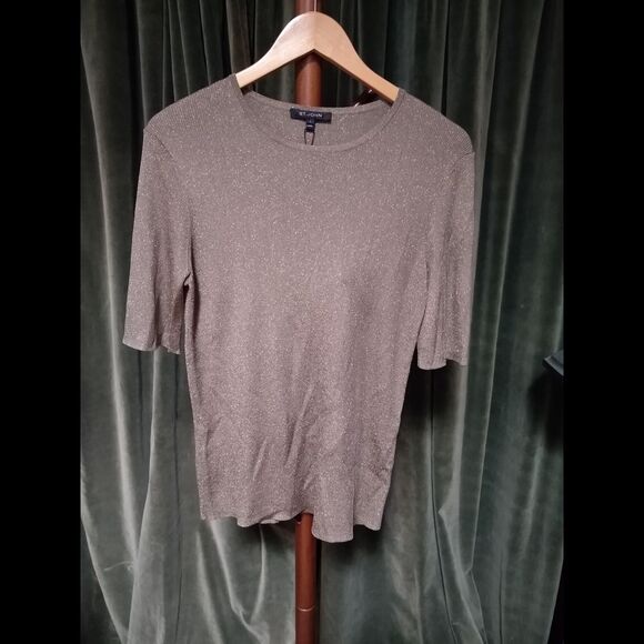 NWT St. John Gold Metallic Top Size Large Retail: $495